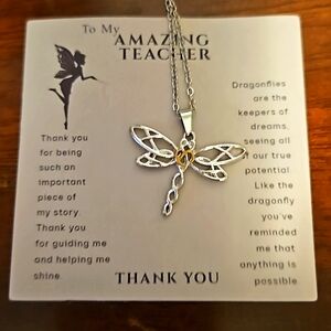 Dragonfly necklace to my amazing teacher